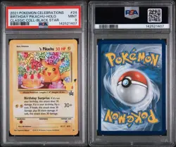 Pokemon Birthday Pikachu #24 Holographic Card Black Star Celebrations PSA 9 - Image 3