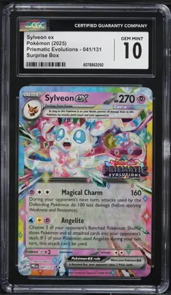 2025 Pokemon Prismatic Evolutions Surprise Box Sylveon ex #041 CGC 10 - Image 1