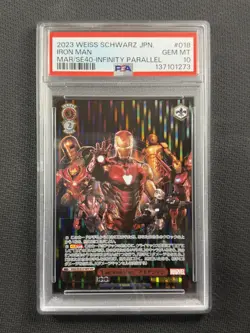 Marvel Cards PSA 10 Gem Mt Iron Man Infinity Parallel Weiss Jpn Mar/SE40 018/FP - Image 1