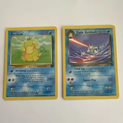 Pokemon Psyduck Team Rocket 65/82 & Dark Golduck 37/82 Cards 2000 2 card Lot - Image 1