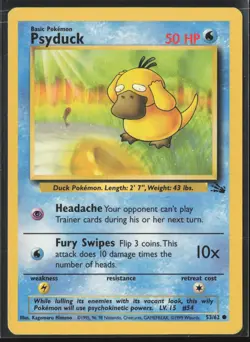 Psyduck Common Fossil 53/62 MP Pokemon Card - Image 1