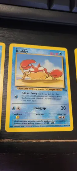 Lot Of 3 KRABBY SHELLDER PSYDUCK - Fossil Set- 51 53 54/62- Pokemon - Image 3