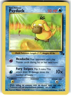 Fossil Pokemon TCG Psyduckb 53/63 Unlimited Near Mint - Image 1