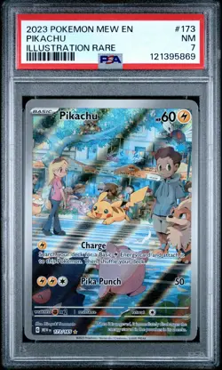 2023 POKEMON MEW EN-151 ILLUSTRATION RARE #173 PIKACHU PSA 7 - Image 1
