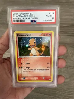 Pokemon Charmander Holo Secret Rare Card 113/112 FireRed & LeafGreen PSA 8 - Image 1