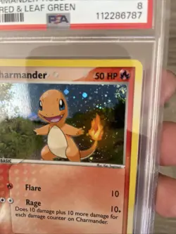 Pokemon Charmander Holo Secret Rare Card 113/112 FireRed & LeafGreen PSA 8 - Image 2