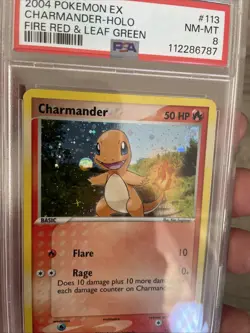 Pokemon Charmander Holo Secret Rare Card 113/112 FireRed & LeafGreen PSA 8 - Image 3