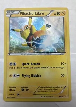 Pokemon TCG Pikachu Libre 30/30 Holo Card. - Image 1