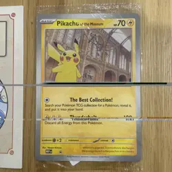 Pokemon x Natural History Museum Promo Card Pikachu At The Museum + Ecology Book - Image 3