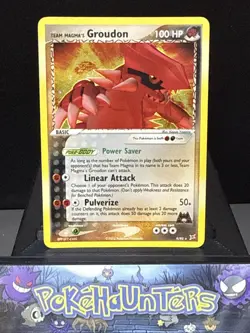 Pokemon Card Team Magma's Groudon 9/95 Team EX Magma VS Team Aqua Holo Rare LP - Image 1