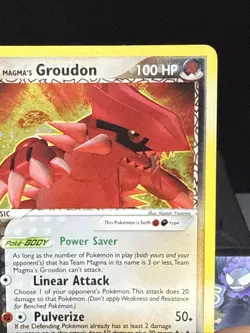 Pokemon Card Team Magma's Groudon 9/95 Team EX Magma VS Team Aqua Holo Rare LP - Image 2