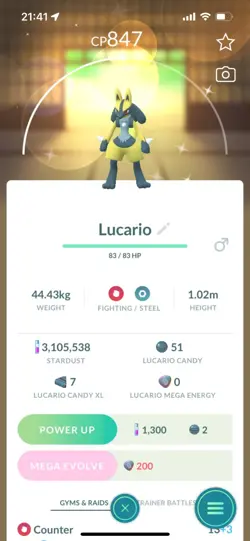 Pokemon Go Shiny Lucario - Image 1