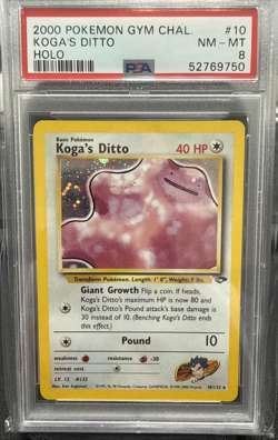 2000 POKEMON GYM CHALLENGE KOGA'S DITTO HOLO #10 PSA 8 - Image 1