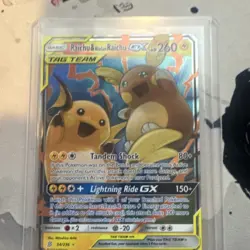 Pokemon Raichu & Alolan Raichu GX TAG TEAM Holo Sm-Unified Minds 54/236 - Image 1