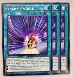 Yugioh! 3x Synchro World DUNE-EN051 Common 1st Ed NM - Image 1