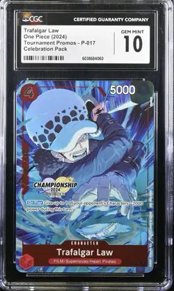 Trafalgar Law P-017 CGC 10 Celebration 2024 Championship One Piece Card - Image 1