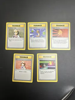 Professor Oak Base Set (Shadowless) Regular Pokemon trainer 5 Card Lott - Image 1