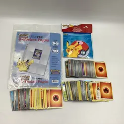 Mixed Bundle Of 200+ Pokemon Trading Cards With Pocket Pages (H6) NS#8124 - Image 2