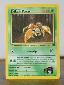 Erika's Paras 71/132 Gym Challenge, WOTC Pokemon EXC BUY 2 CARDS GET 1 FREE! - Image 1