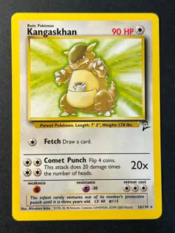 Kangaskhan 26/130 Rare Base Set 2 - Pokemon Card WOTC B Near Mint - Image 1