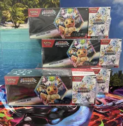 Pokemon Prismatic Evolutions Surprise Box And Booster Bundle Sealed 4 Pack - Image 1
