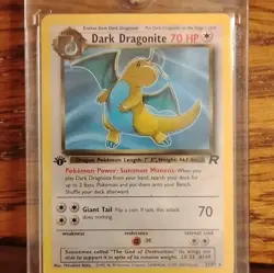 Pokemon Dark Dragonite Team Rocket Rare 1st Edition 22/82 HP 70 Card - Image 1