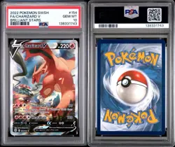 2022 POKEMON SWORD & SHIELD BRILLIANT STARS #154 FA/CHARIZARD V PSA 10 - Image 3