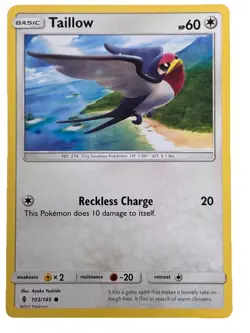 New: 2017 Pokemon TCG Taillow 103 Sm-Guardians Rising Regular Common - Image 1
