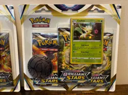 Pokemon TCG: Brilliant Stars 3-Pack Blister Set Leafeon & Glaceon New/Sealed - Image 3