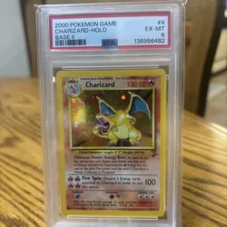 Charizard Holo Foil Rare #4 PSA 6 - 2000 Pokemon TCG Base Set 2 - Image 1