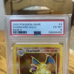 Charizard Holo Foil Rare #4 PSA 6 - 2000 Pokemon TCG Base Set 2 - Image 2