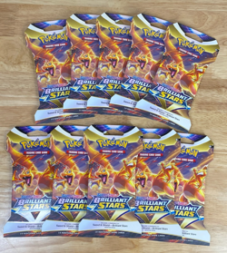 Pokemon Brilliant Stars 10 Charizard Sleeved Booster Packs - Image 1