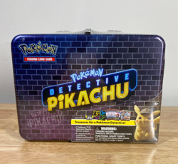 Pokemon Detective Pikachu Collector Treasure Chest Lunch Box Tin Sealed TCG - Image 1