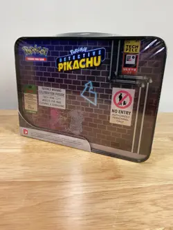 Pokemon Detective Pikachu Collector Treasure Chest Lunch Box Tin Sealed TCG - Image 3