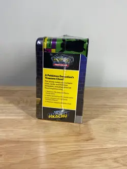 Pokemon Detective Pikachu Collector Treasure Chest Lunch Box Tin Sealed TCG - Image 5