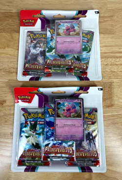 2 Pokemon Paldea Evolved 3 Pack Blisters Tinkatink Promo New factory Sealed - Image 1