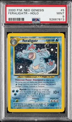 2000 POKEMON NEO GENESIS #5 FERALIGATR-HOLO PSA 9 - Image 1