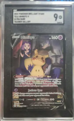 Pokemon 2022 Brilliant Stars Trainer Gallery TG16 Mimikyu V Ultra Rare SGC 9 - Image 1