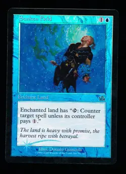 * * 1x FOIL Sunken Field x1 * * Prophecy MTG VLP Very Lightly Played - Image 1
