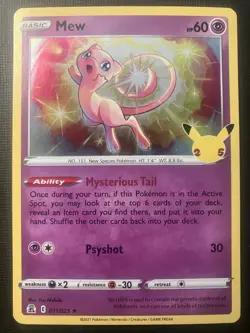 Mew 011/025 Pokemon Sword & Shield Celebrations 2021 Holo NM - Image 1