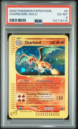 2002 POKEMON EXPEDITION #6 CHARIZARD-HOLO PSA 6 - Image 1