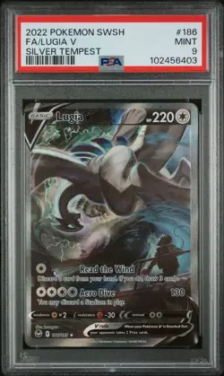 2022 Pokemon Silver Tempest Lugia V Full Art #186 MINT PSA 9 SWSH - Image 1