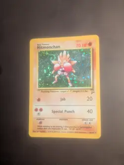 Pokemon Hitmonchan Holo 8/130 Base Set 2 WOTC Vintage Holo MP - Image 1