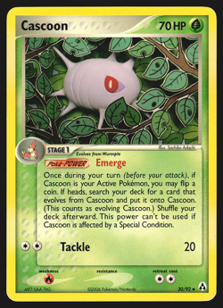 Cascoon 30/92 EX Legend Maker Pokemon Card EXC - Image 1