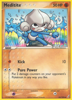 Meditite 56/100 Common | Crystal Guardians | Pokemon Card - Image 1
