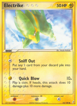 Electrike 52/100 Common | Crystal Guardians | Pokemon Card - Image 1