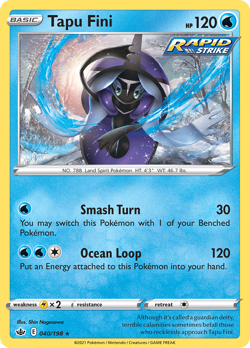 Tapu Fini 40/198 Rare Holo | Chilling Reign | Pokemon Card - Image 1