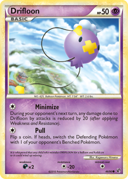 Drifloon 46/90 Common | HS—Undaunted | Pokemon Card - Image 1