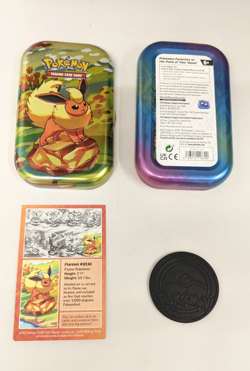 Pokemon TCG Flareon Scarlet & Violet Prismatic Evolutions Mini Tin Card Coin - Image 5