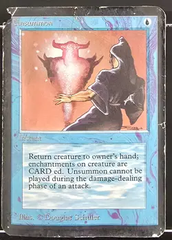 Unsummon - Alpha - Heavy Damage - Water Damage - MTG - Image 1